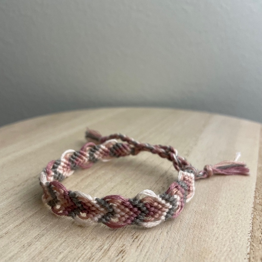 Mauve Pastel Woven Bracelet